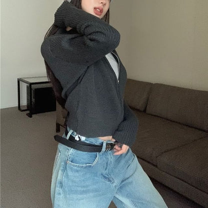 Zip Slim-Fit Plain Sweater