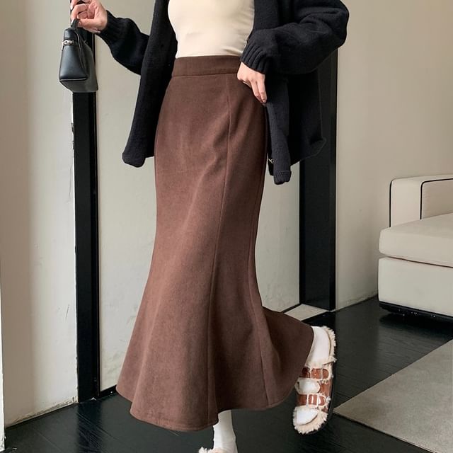 Fleece High-Rise Maxi Skirt for Cozy Style