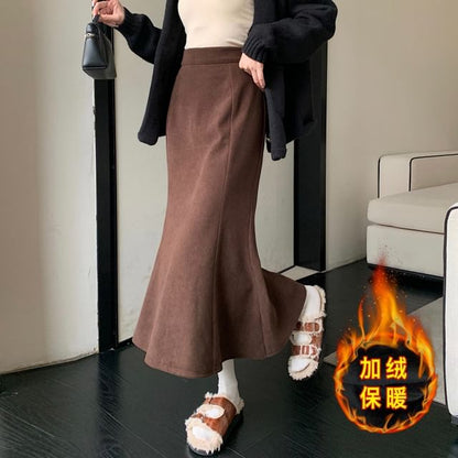 Fleece High-Rise Maxi Skirt for Cozy Style