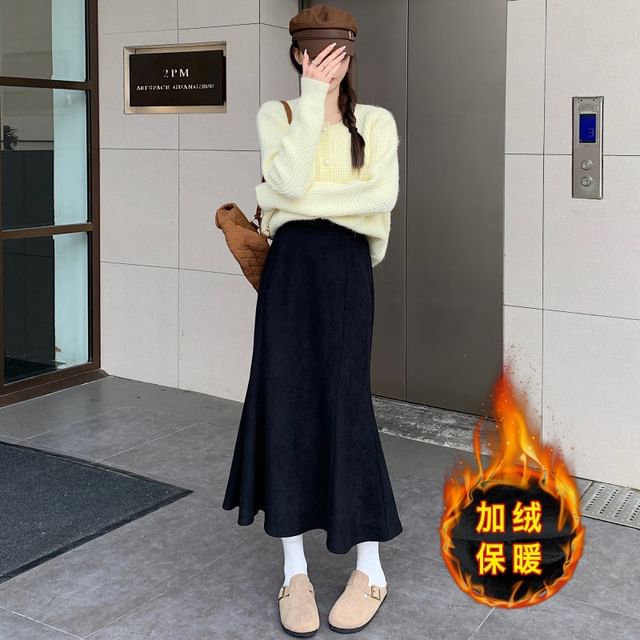 Fleece High-Rise Maxi Skirt for Cozy Style