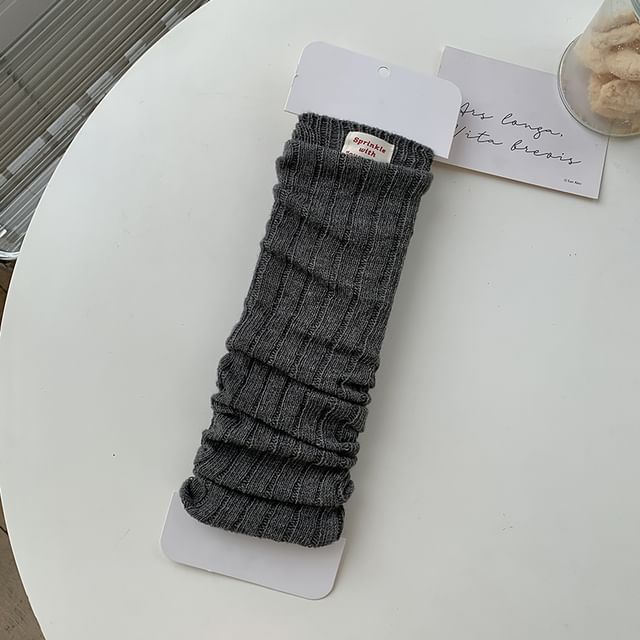 Set of 2 Pairs: Plain Ribbed Knit Leg Warmers