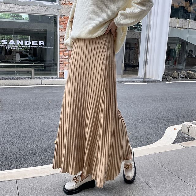 Knitted High-Rise Maxi Mermaid Skirt