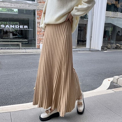 Knitted High-Rise Maxi Mermaid Skirt