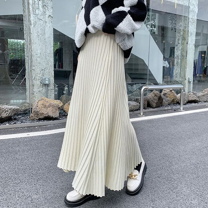Knitted High-Rise Maxi Mermaid Skirt