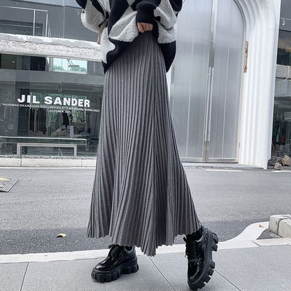 Knitted High-Rise Maxi Mermaid Skirt