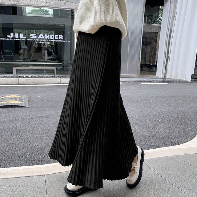 Knitted High-Rise Maxi Mermaid Skirt