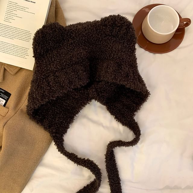 Bear Ear Chenille Bonnet Hat