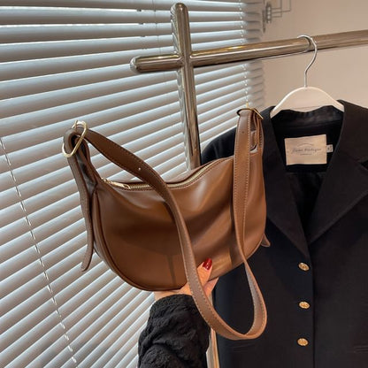 Faux Leather Contrast Trim Crossbody Bag