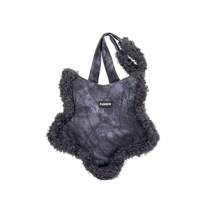 Fluffy Trim Star Tote Bag