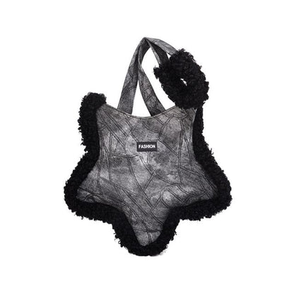 Fluffy Trim Star Tote Bag