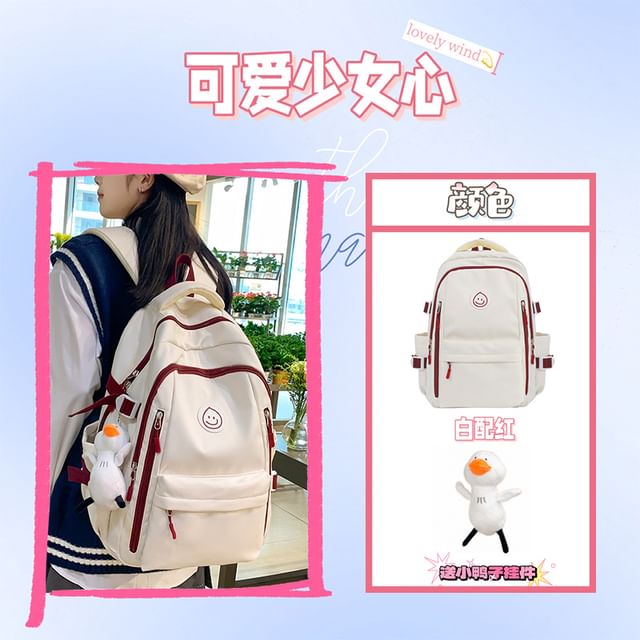 Smiley Face Logo Backpack / Duck Charm / Set