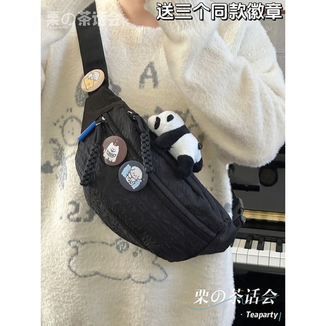 Plain Shirred Sling Bag / Charm / Set