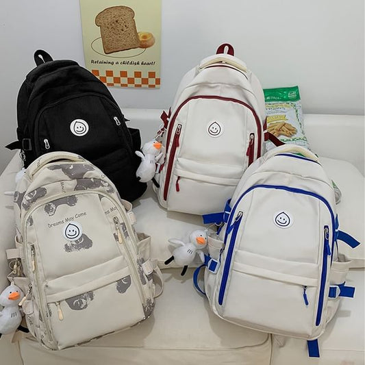 Smiley Face Logo Backpack / Duck Charm / Set