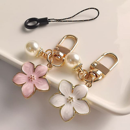 Floral Faux Pearl Phone Charm