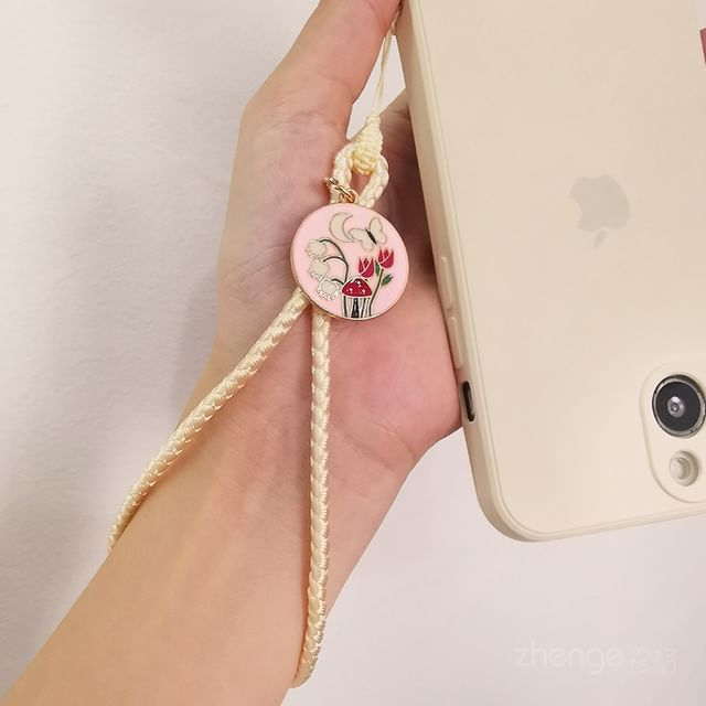 Floral Woven Cord Phone Strap