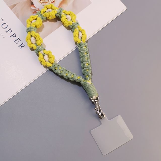 Floral Woven Phone Lanyard with Lanyard Pad