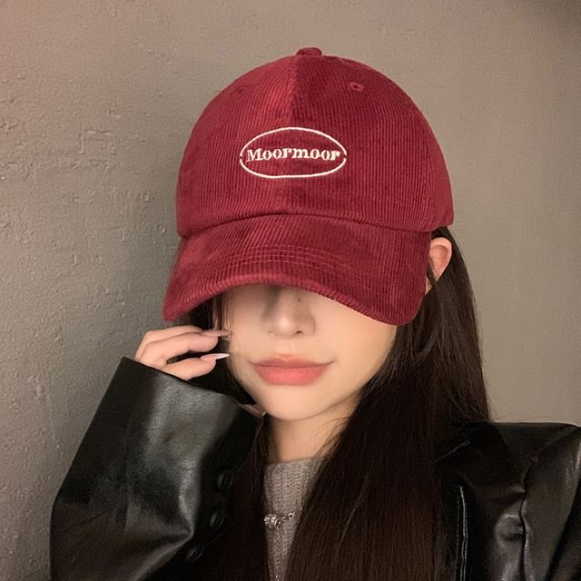 Lettering Corduroy Cap