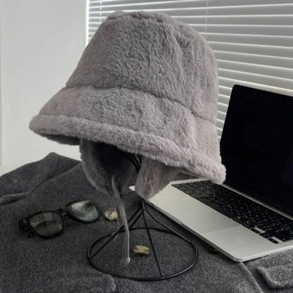 Fleece Plain Bucket Hat