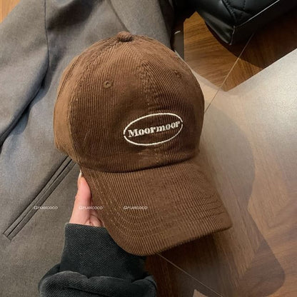 Lettering Corduroy Cap