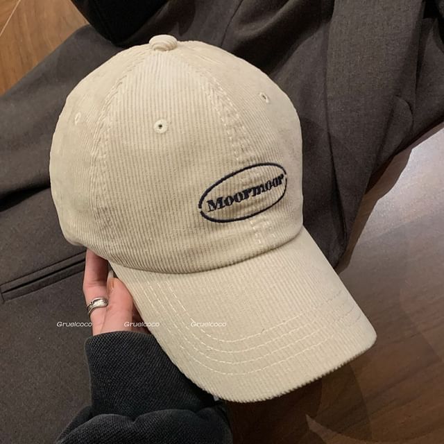Lettering Corduroy Cap