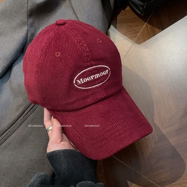 Lettering Corduroy Cap