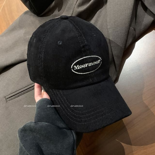 Lettering Corduroy Cap