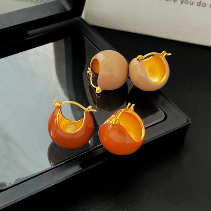 Glaze Alloy Huggie Earring