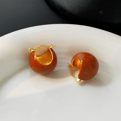 Glaze Alloy Huggie Earring