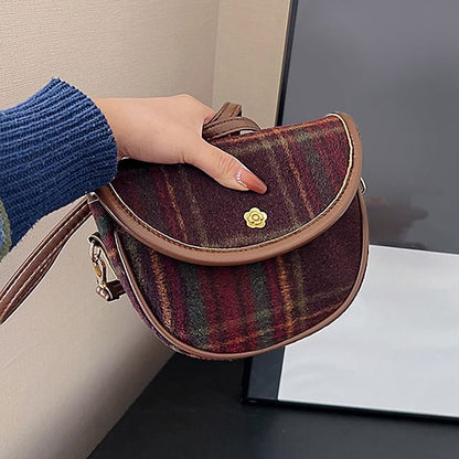 Plaid Flap Crossbody Bag