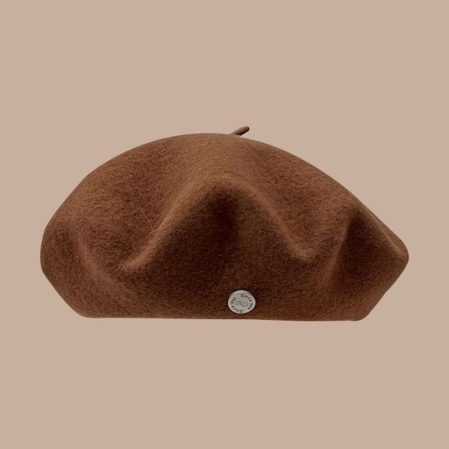 Faux Leather Newsboy Cap / Beret