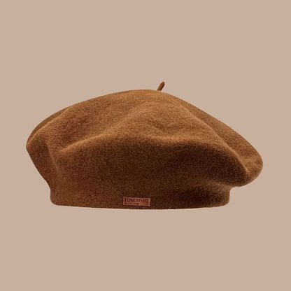 Faux Leather Newsboy Cap / Beret