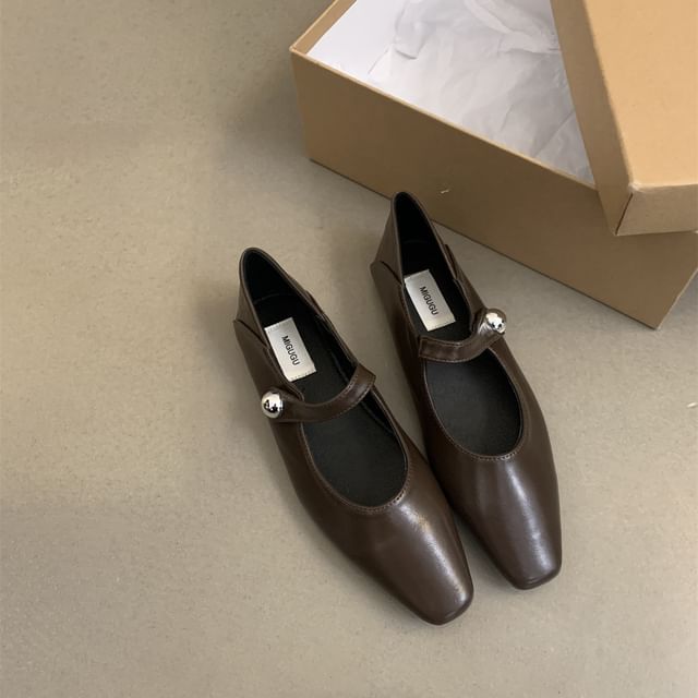Square Toe Mary Jane Flats