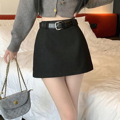 High-Rise Solid Mini Pencil Skirt