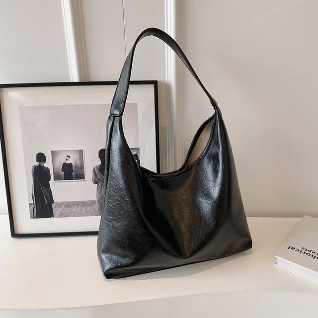 Bag Plain Faux Leather Tote