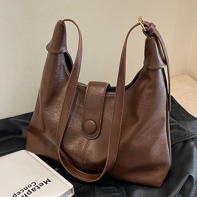 Plain Leather Faux Bag Tote