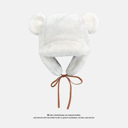 Bear Ear Chenille Trapper Hat