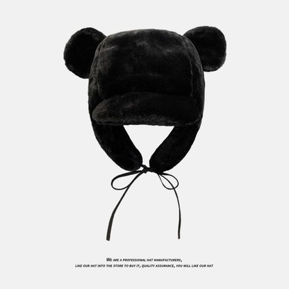 Bear Ear Chenille Trapper Hat