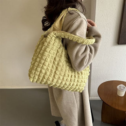 Plain Shirred Tote Bag