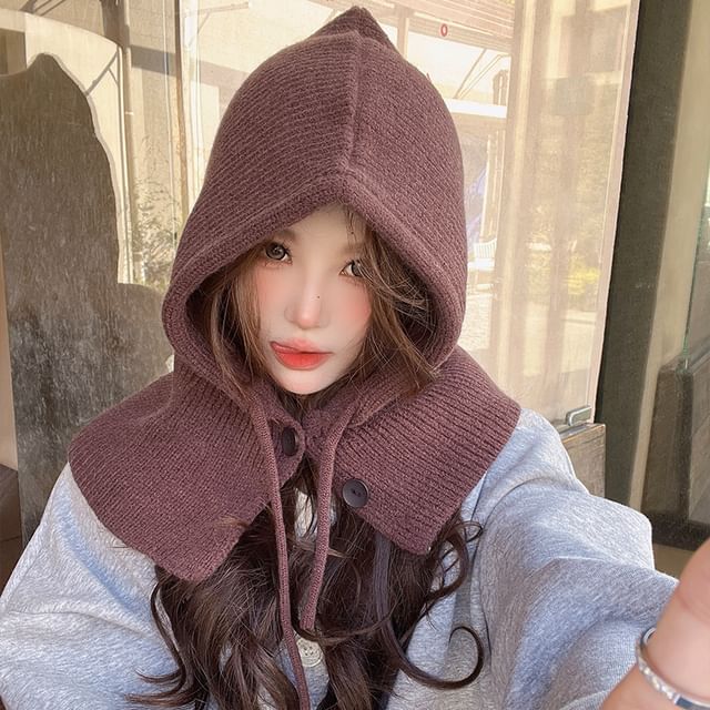 Buttoned Knit Balaclava