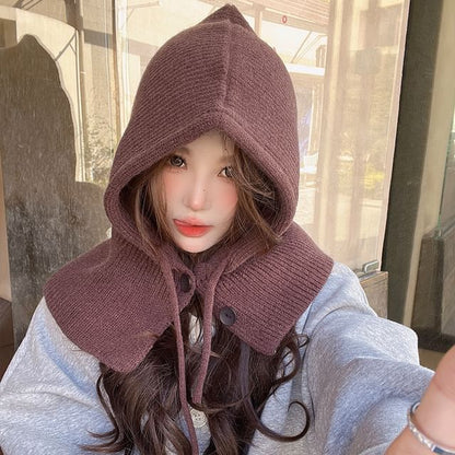 Buttoned Knit Balaclava