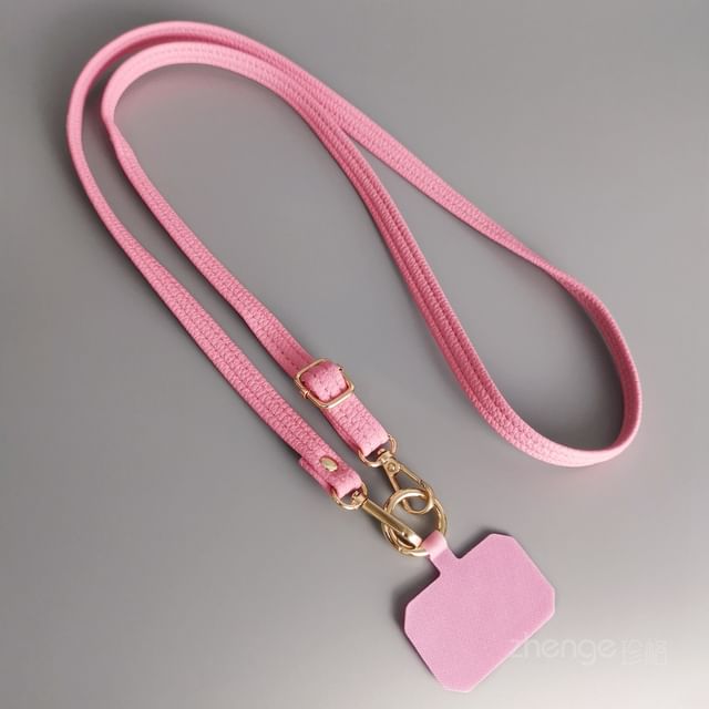 Plain Faux Leather Phone Lanyard