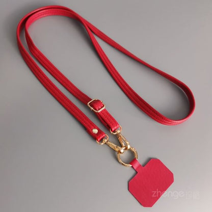 Plain Faux Leather Phone Lanyard