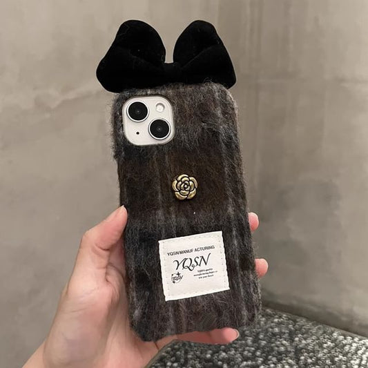 Bow Floral Phone Case Chenille