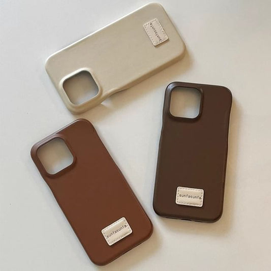 Phone Leather Applique Lettering Faux Case