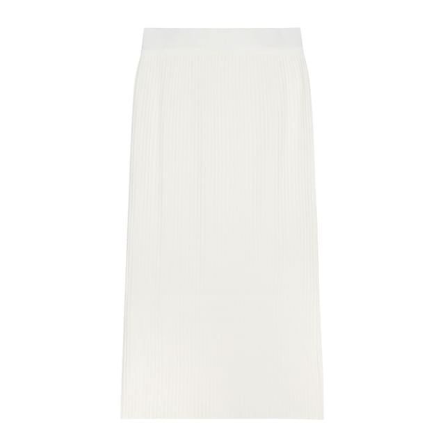 Ribbed Knit Maxi Pencil Skirt with High Rise