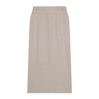 Ribbed Knit Maxi Pencil Skirt with High Rise