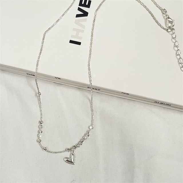 Pendant Necklace Heart Beaded