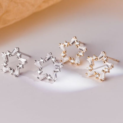 Star Rhinestone Sterling Silver Stud Earring