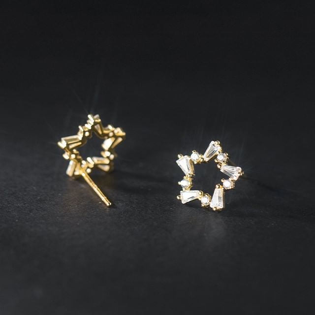 Star Rhinestone Sterling Silver Stud Earring