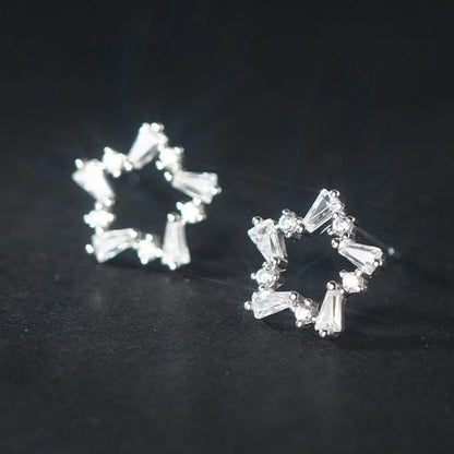 Star Rhinestone Sterling Silver Stud Earring